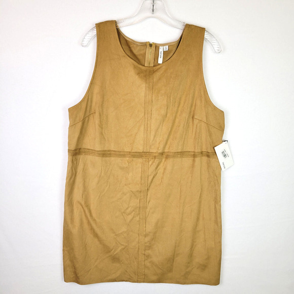 Kensie Dresses & Skirts - Kensie Womens Tan Faux Suede Short Tank Dress Size XL Lightweight Cowgirl